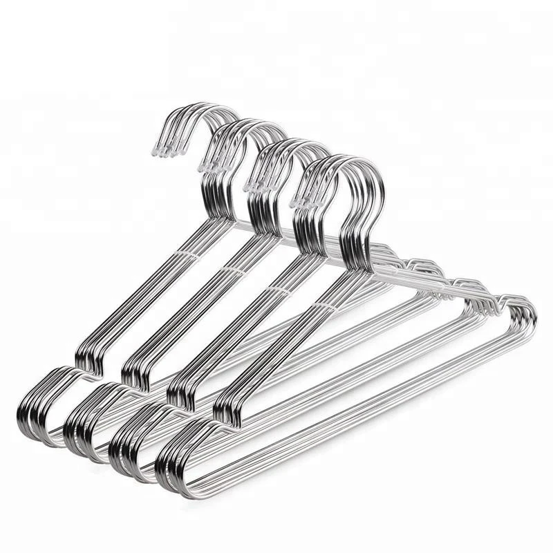 Wholesale Space Saving Wire Metal Hanger Clothes Coat Stainless Steel Hangers for Laundry