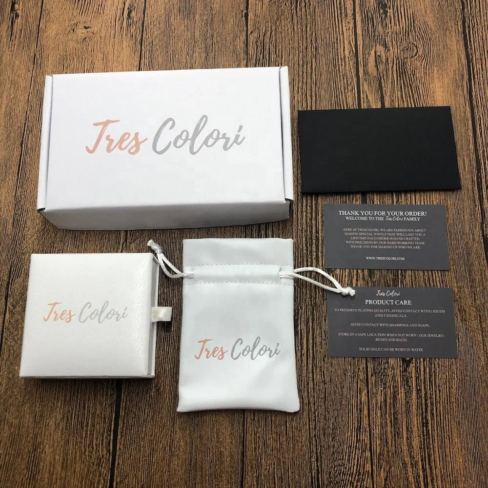 Luxury PU Leather Drawstring Jewelry Pouches Jewelry Gift Boxes Set with custom brand logo