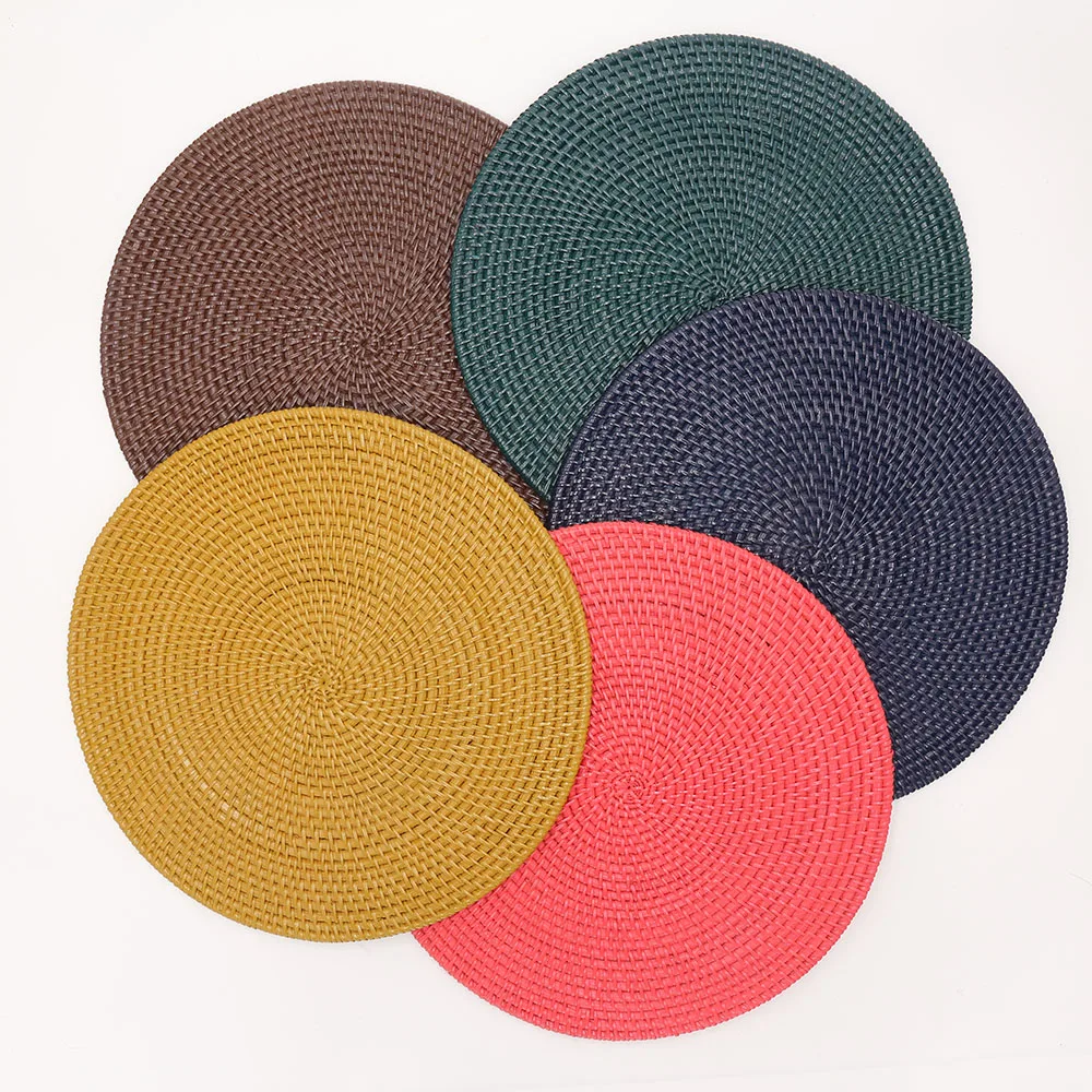 Hot Trending Color Creative Factory Direct Sales Rattan Woven Placemat Wedding Placemat Dinnerware Sets Mats Pads From Vietnam