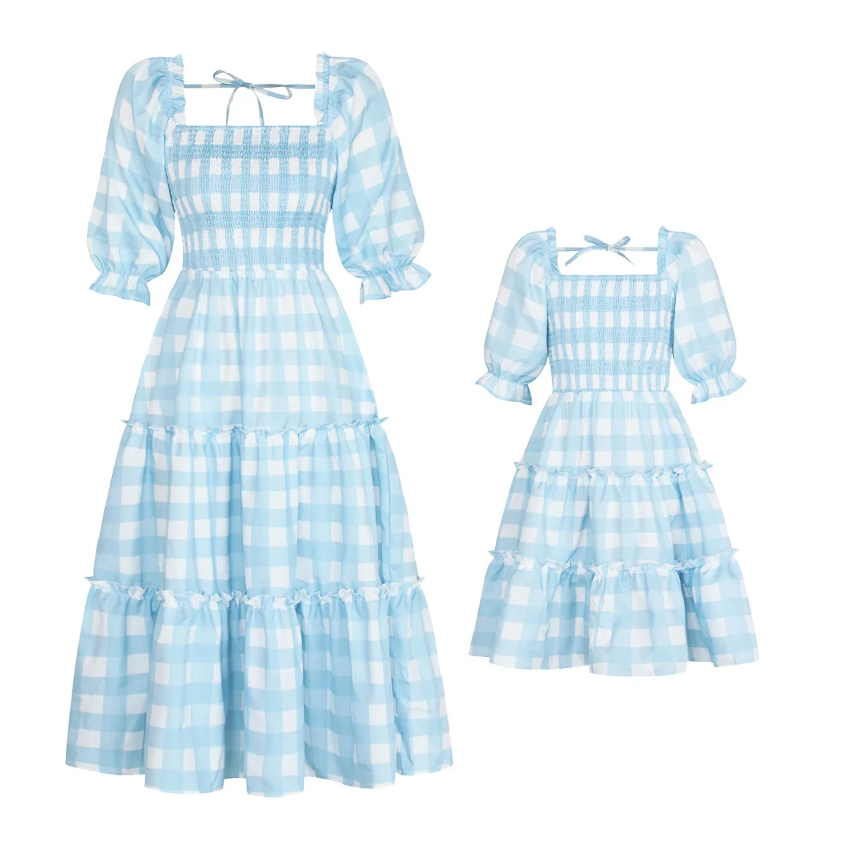 13 COLORS Wholesale Custom Mommy and Me Elegant Sexy Vacation Dress For Woman Girls Holiday Midi Maxi Ruffle Casual Dresses