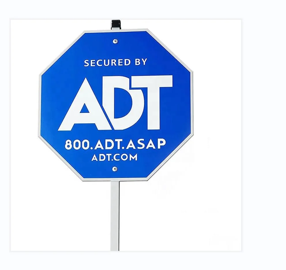 Hot Sales ADT Plastic Safety Security Signs Yard Signs With Aluminum Pole