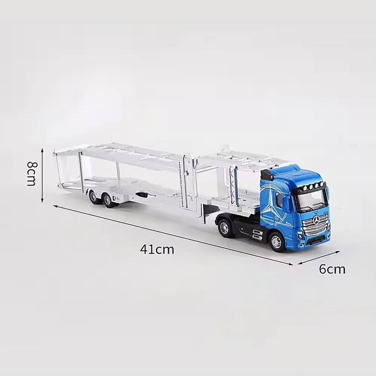 1:50 Alloy Die Casting Truck Head Toy Container Truck Pull Back Light Engineering Transporter