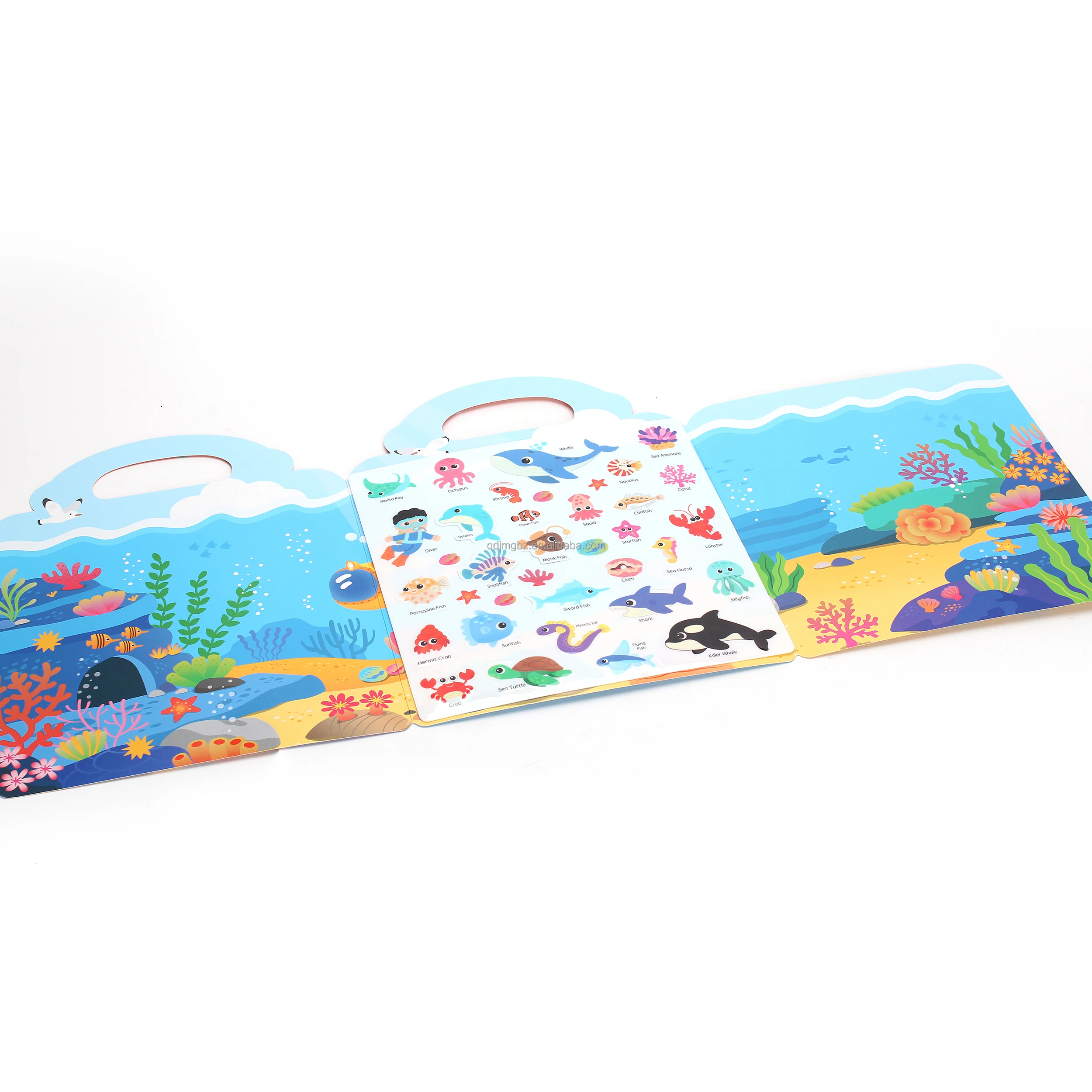 Custom logo coloring book album scrap children reusable sticker book blank Activity for collecting stickers