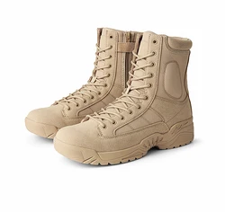 Custom Wholesale Khaki Combat Shoes Army Tactical Military Combat Boots Militaire Desert Military Boots