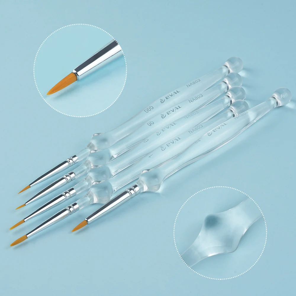 Manufacturers transparent acrylic handle shape nylon hair acrylic handle painting brush set