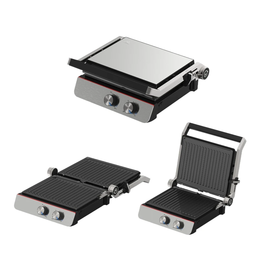 Food Grade Safe Electrical Grill Plate 1-3 People Panini Electric Indoor Grill