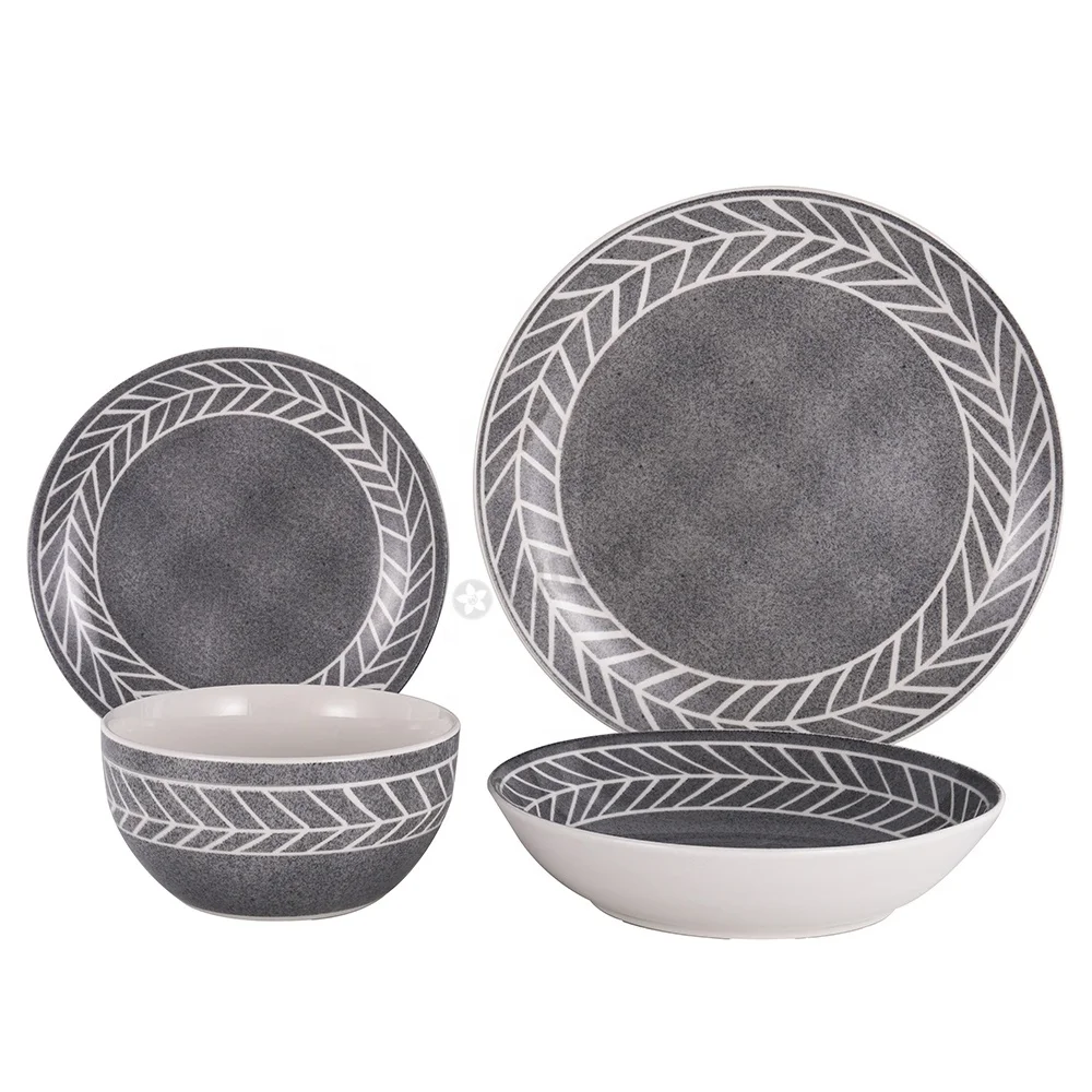 Full Marble Dinnerware Tableware Sets High Quality Hand Painted Ceramic Dinnerware Set