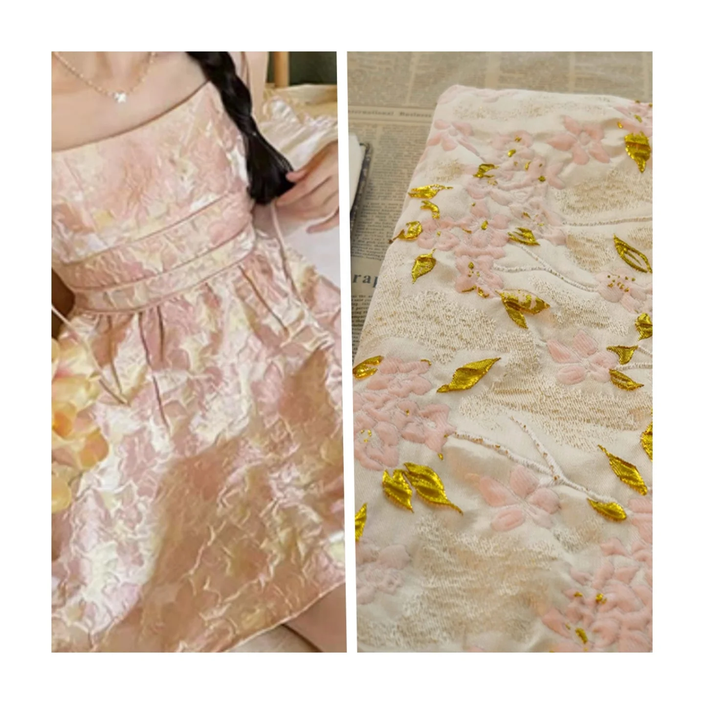 2023 New style spring woven jacquard fabric palace style yarn dyed jacquard for beautiful girly dress