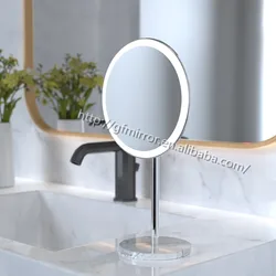 Wireless Rechargeable Vanity Big Round Size Led Makeup Table Mirror Gmdc117-18