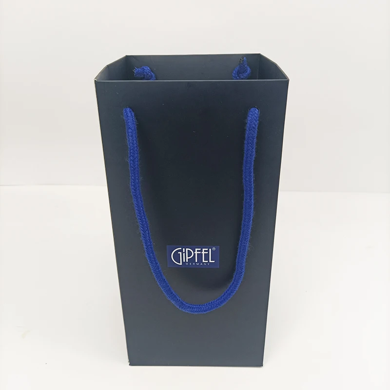 Wholesale Customized cement packaging craft carrying Black Paper Bag with logo