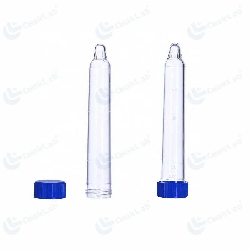 high quality Transparent Plastic Material 12ml Urine Test Tube highly transparent polystyrene material