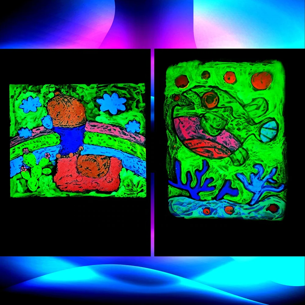 Non Toxic 10 Colors Neon Fluorescent Paints in the Dark 20ml Acrylic for Canvas Walls and Ornament Painting