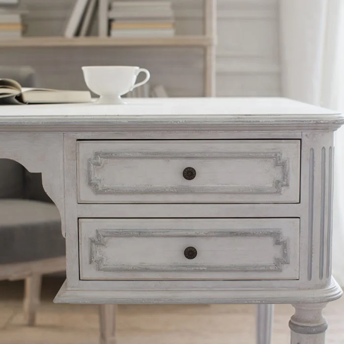 High quality French antique smart wooden Home Office reception study vanity desk