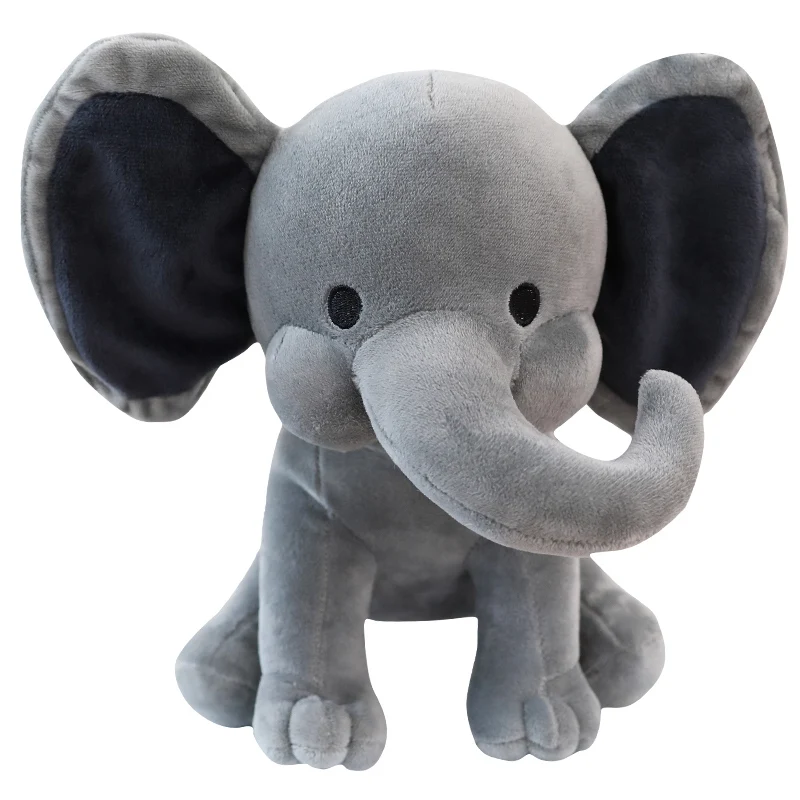 Grey Stuffed Animal Soft Toy Pink Plush Baby Elephant