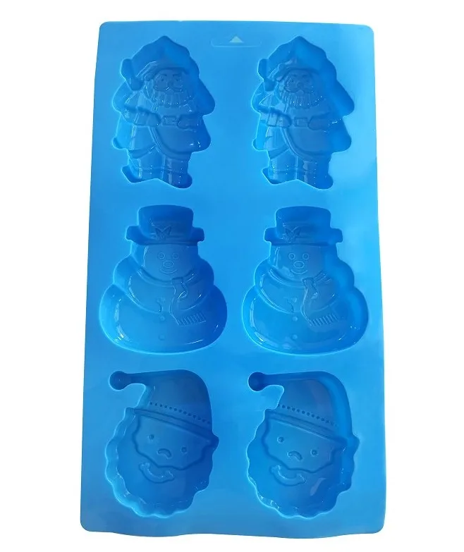 Moldes de navidad backen 3d mould baking tools chocolate cookie silicone christmas snowman molds