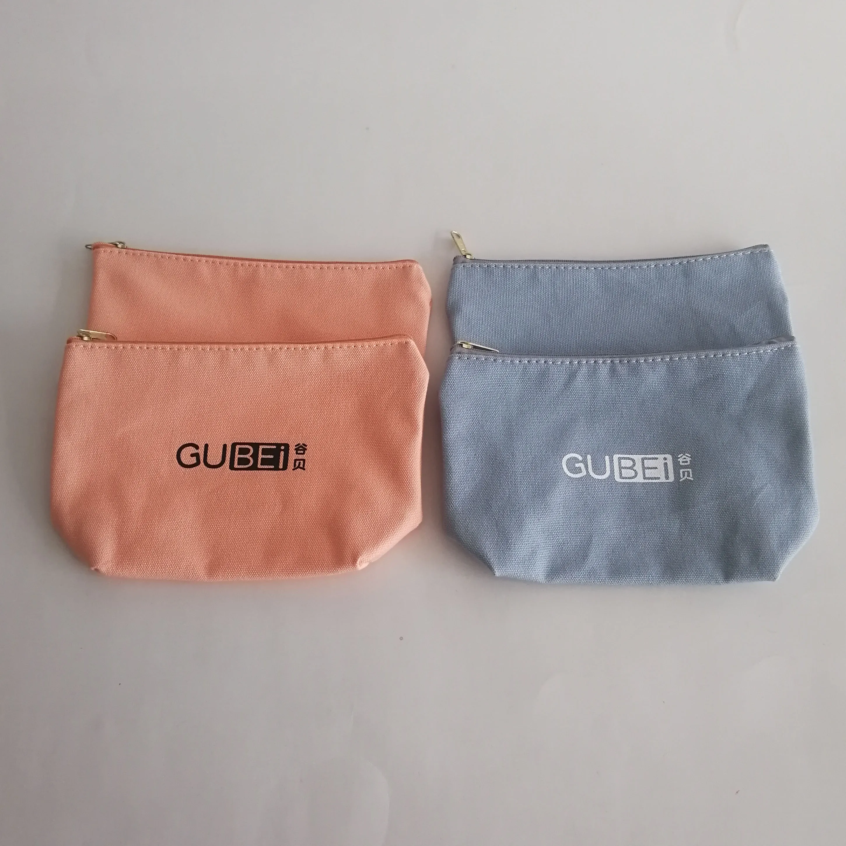 Promotion fashion custom mini small reusable cute cotton canvas bag coin wallet pencil makeup cosmetic pouch with zipper