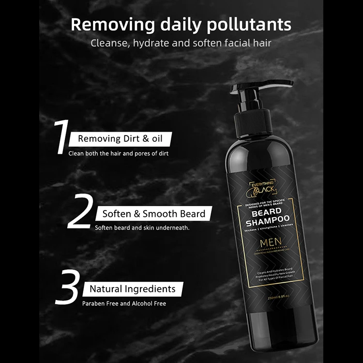 high quality beard wash beard growth shampoo promote healthy relieves itch and flakes beard shampoo no label