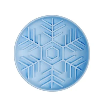4 Cup -7.9 inches dark blue Snowflake Bliss Lick Mat Snowflake Slow Feeder Bowl for christmas dog lover gift
