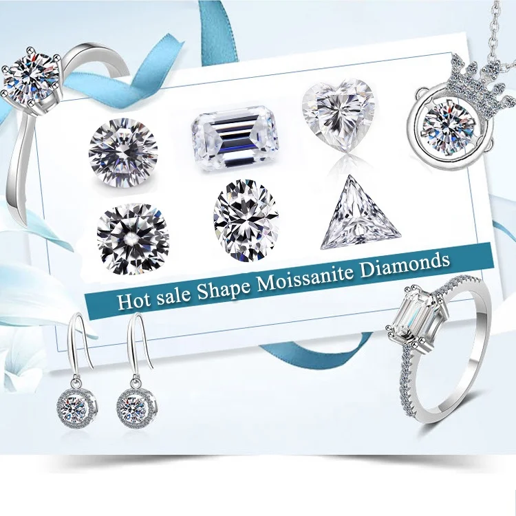 
3ct Lab created diamond Gemstone heart cut DEF color loose moissanite stone for ring earring jewelry making 