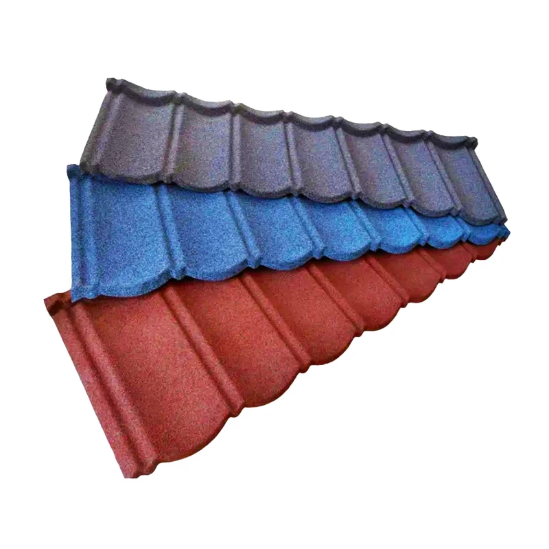 Durably Coated Flat Colored Stone Metal Roof Tiles Building Materials with Aluminium Clay Hotel Construction Roofing Solutions