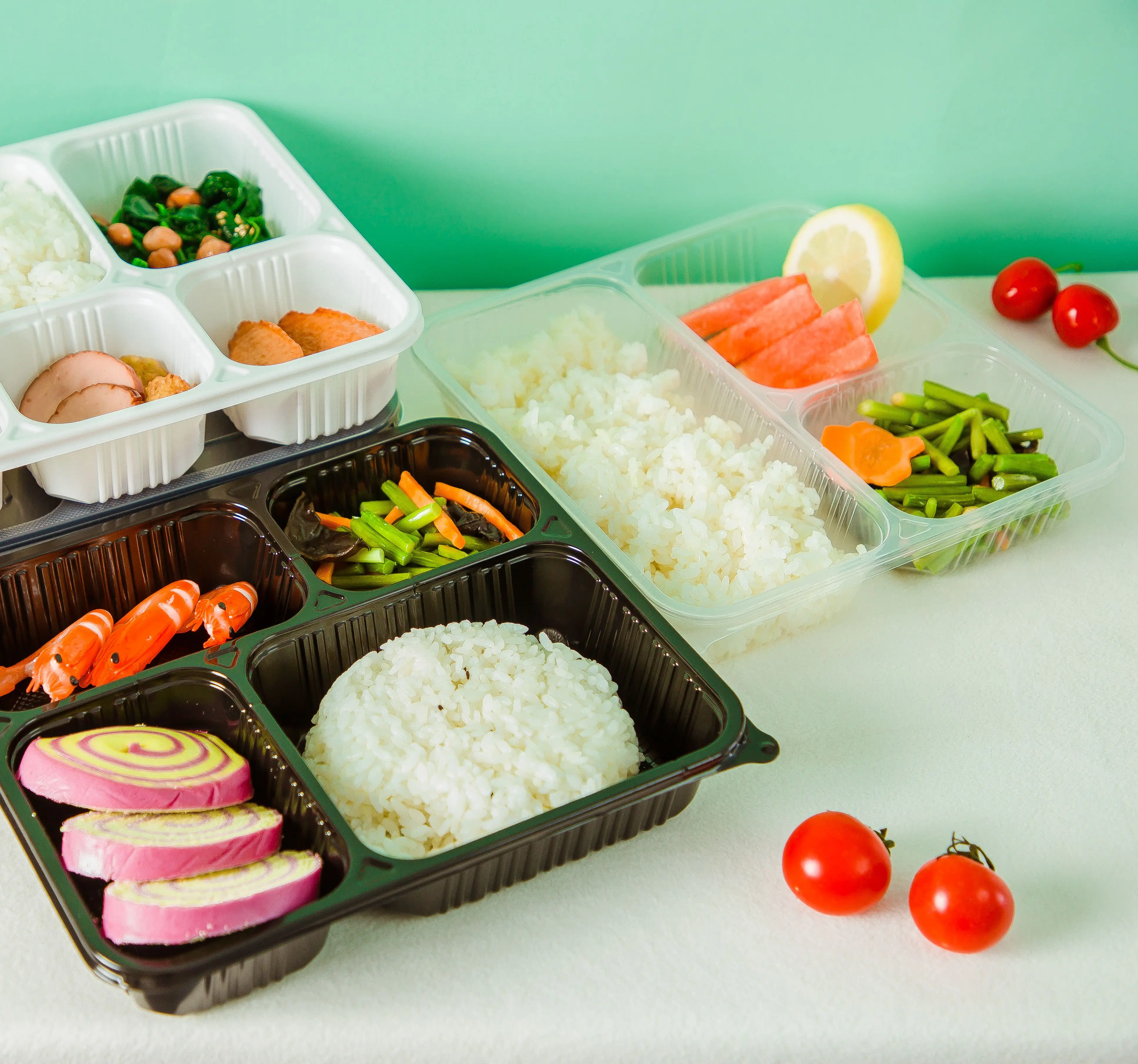 Best Selling Product 1400ml Microwaveable Take Out Heat-stacked 3 Compartment Food Containers