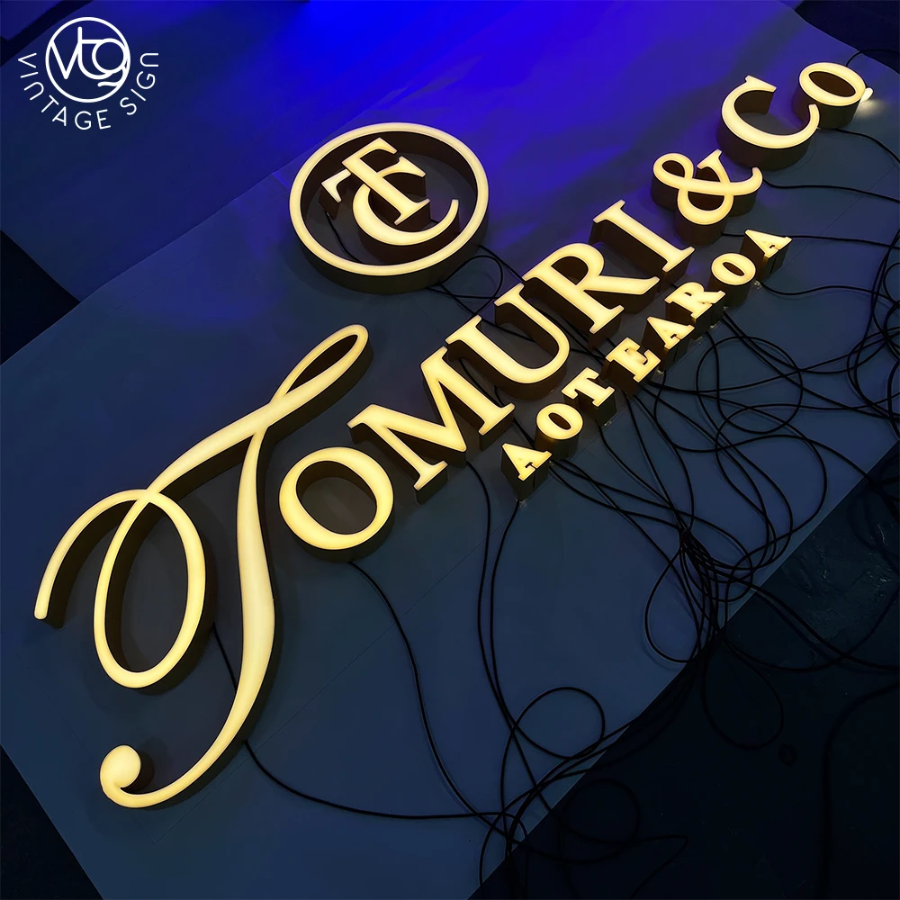Store Sign Bright Round Advertising Light 3d Acrylic Letters Supplie Front Lit Led Lights Outdoor With High Quality