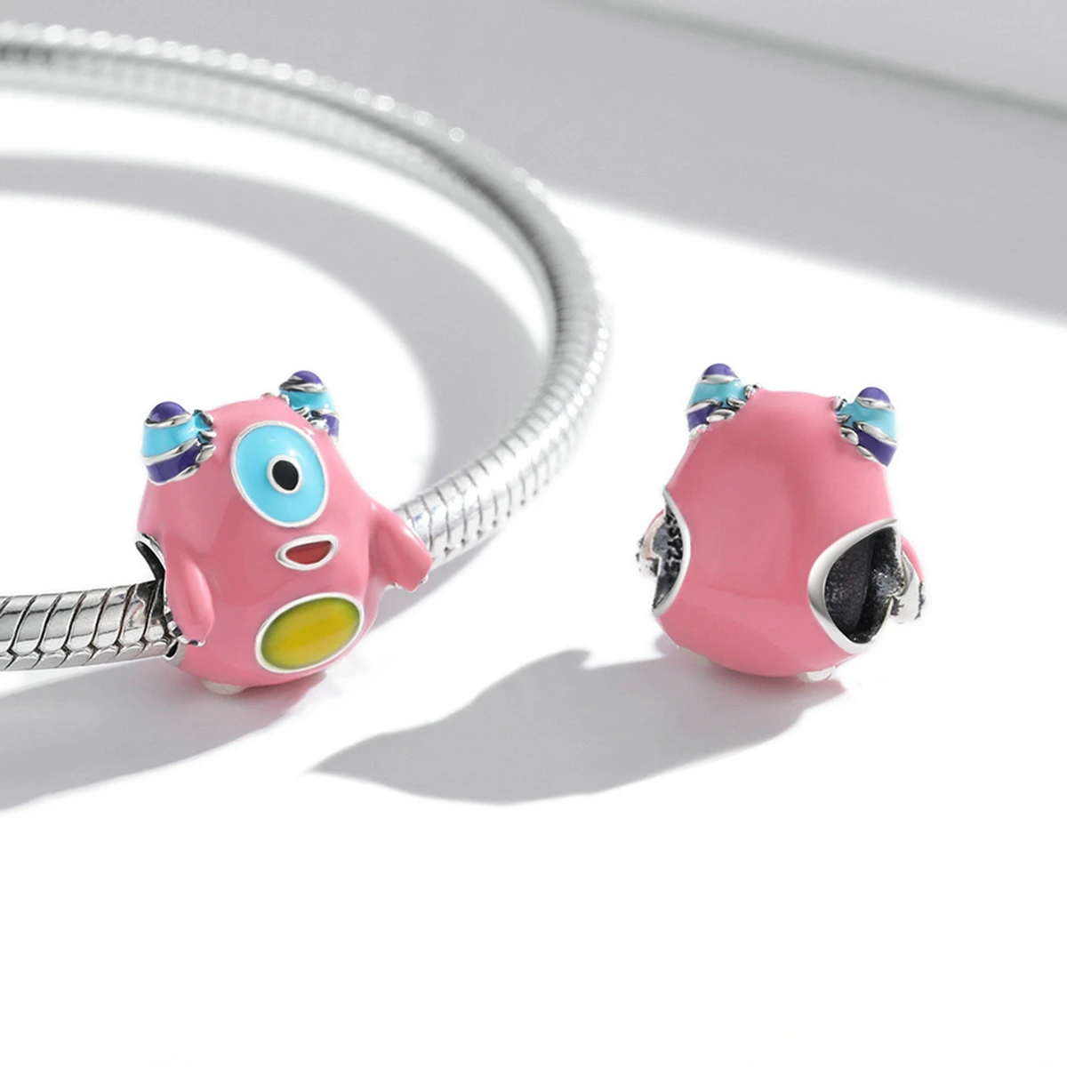 Factory 925 Sterling Silver Cartoon Fairy Tale Cute Monster Charm Bead Pendant Fit Bracelet Necklace For Women Jewelry SCC2054