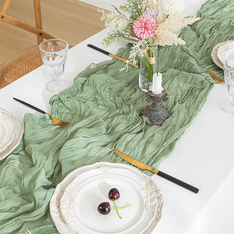 Table Mariage Purple Tabes Table Runner Luxury Plain Color Wide Blush Pink Chiffon Table Runner For Wedding