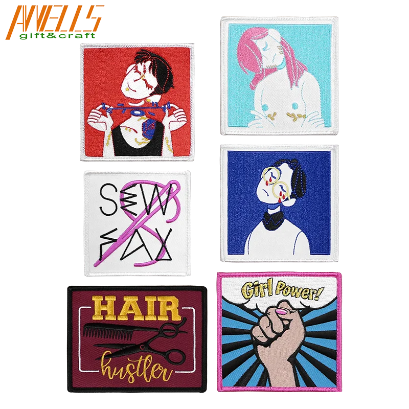 Iron On Sew On Clothes Bag Embroidered Badge Embroidery Applique Airborne Blank Patches Emblems For Commercial Home Embroidery