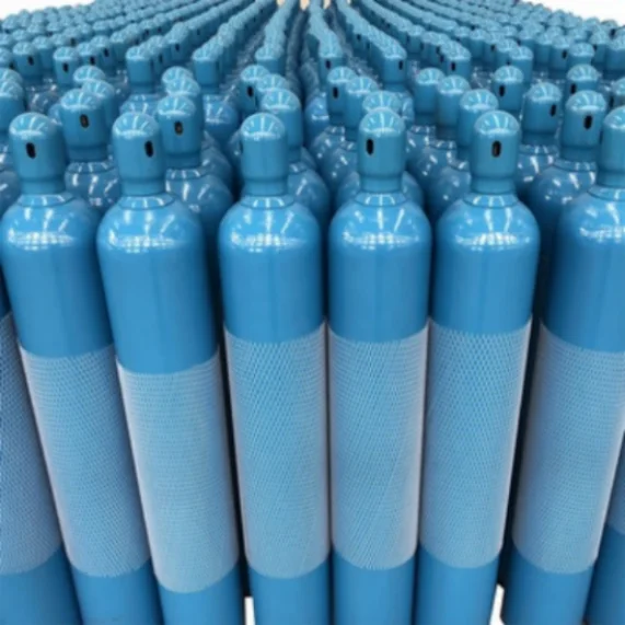 2022 Professional 13.4L High Purity Seamless Steel Brass Valve Oxygen Gas Cylinder Hospital Oxygen tank