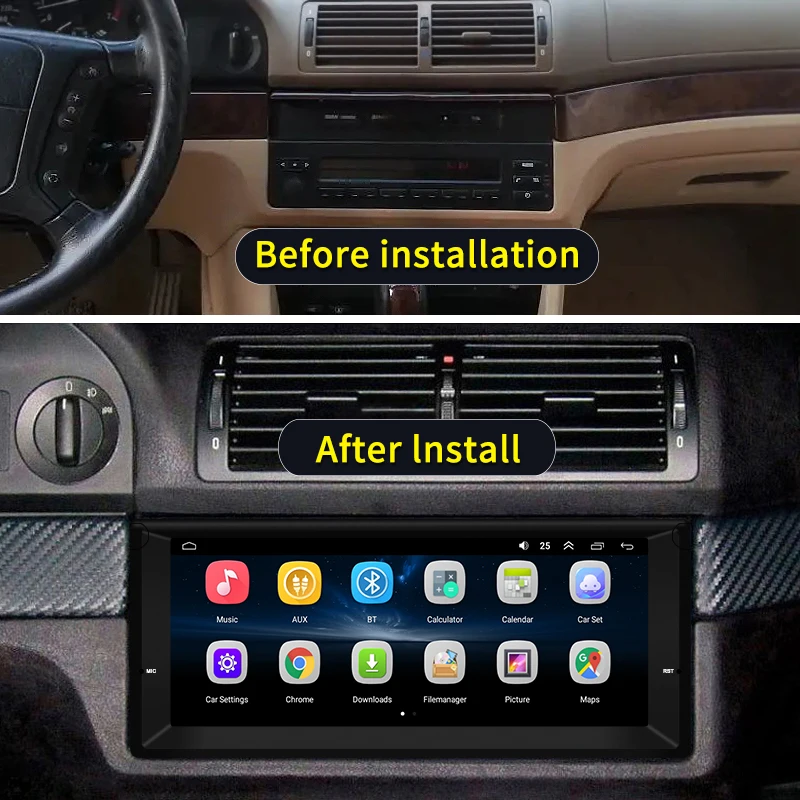 10.25inch Android AUTO Carplay Car Multimedia Video Players Radio Bluetooth Gps Navigation For BMW X5 E53 5 series E38 E39