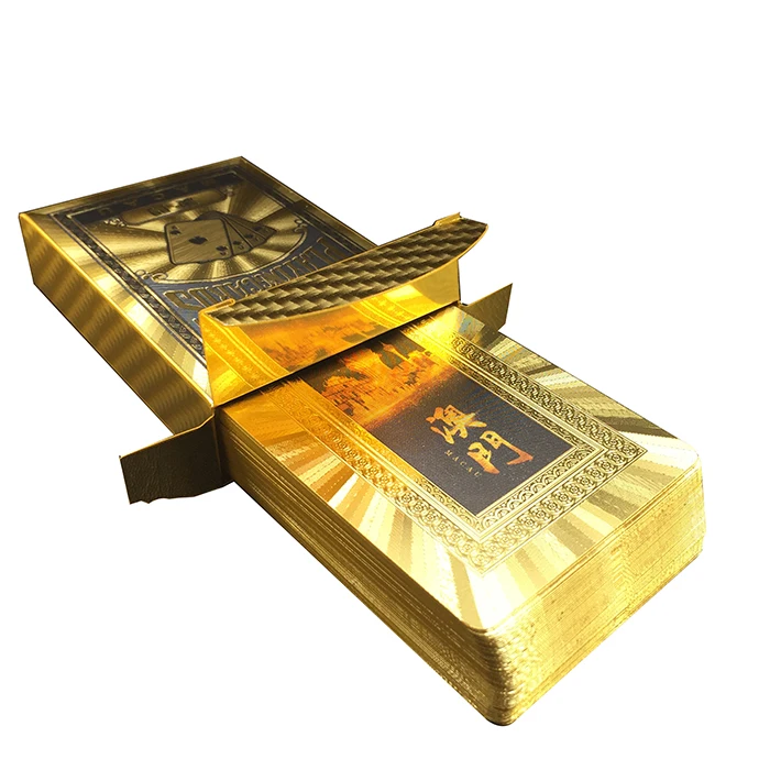 GS-18006 Wholesale Custom DesignPVC Plastic Gold Foil Playing Card Poker