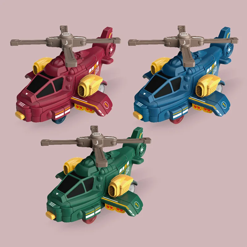 Factory Wholesale Inertial Collision Deformation Helicopter Transformed Into Robot Toys Kids Inertia Friction Deformation Toys
