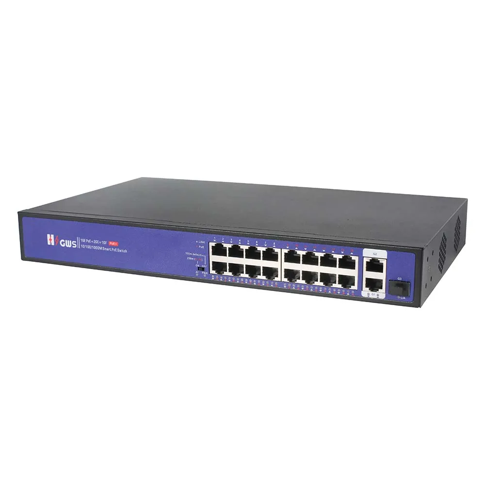 Commercial 8 16 24 port poe switch 10/100M network switches with 1 SFP and 2 RJ45 unplink port ethernet switch HZGWS brand