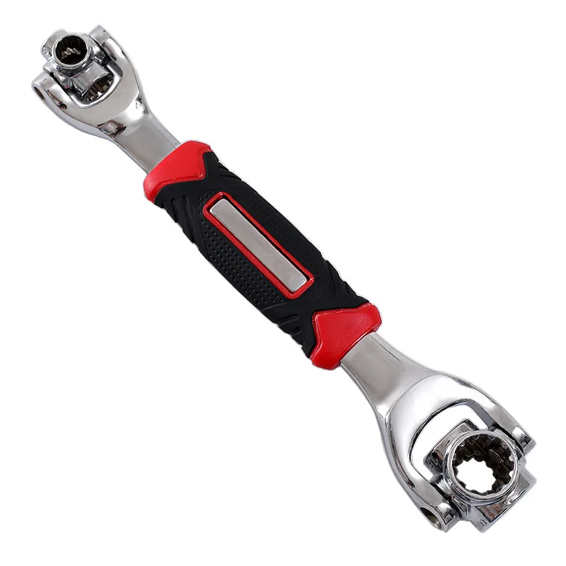 Multifunctional 8 in 1 Socket Wrench Dogbone Rubber Handle Ring Wrench Universal Rotating Multihead Spanner 52 in 1