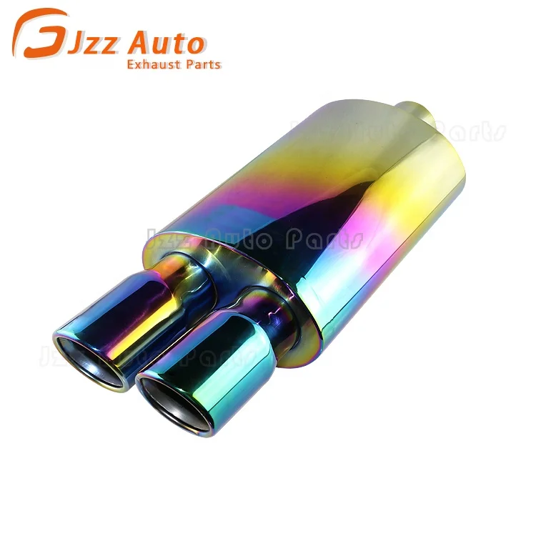 JZZ China auto parts dual outlet exhaust muffler tip corful muffler pipe