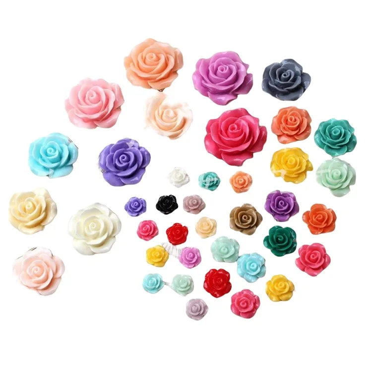 Wholesale Rose Resin Decorative Animals Flowers for Hair Accessories Headwear BB Clips DIY Cream Glue Phone Cases Shoes Jewelry