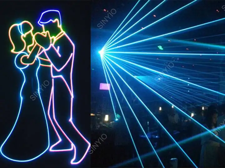 RGB dj interact lighting DMX512 control 3W beam laser light  activity and show animation