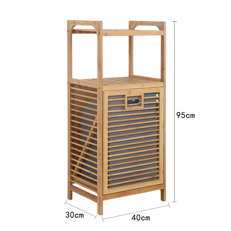 High Quality Heavy Duty Oxford Cloth Wooden Bamboo Dirty Cloth Laundry Storage Basket Rack