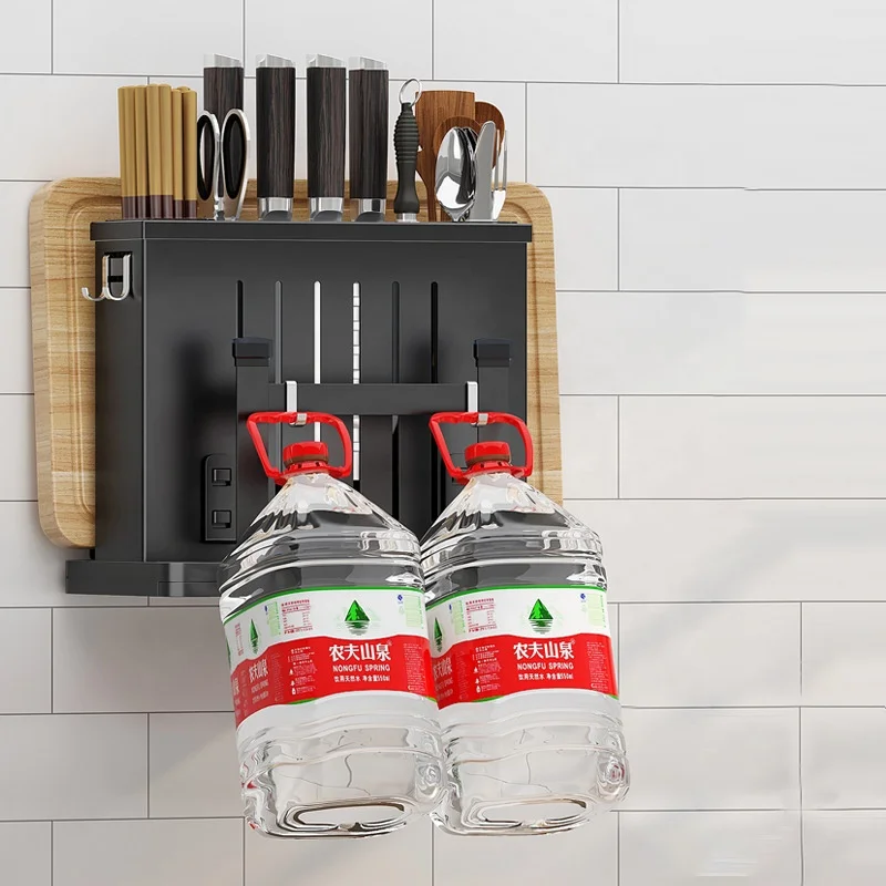 Multifunctional Knife Holder 4 in 1 Wall Mount Knife Blocks Stainless Steel Storage Rack Home Rangement Cuisine Kitchen Tools