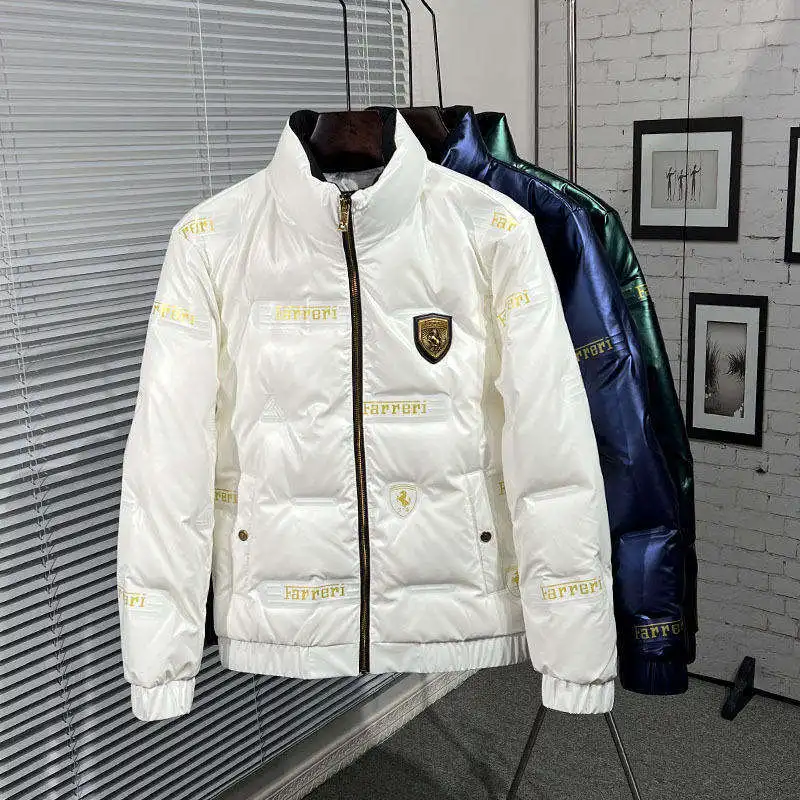 2023 Wholesale luxury puff jacket men custom winter down padded quilted puffer jacket plus size cotton filling winter jacket