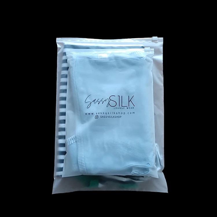 Pvc Packaging Bags With Ziplock for t-shirt Custom Logo Frosted Zipper Clothes Package Pouch Bag