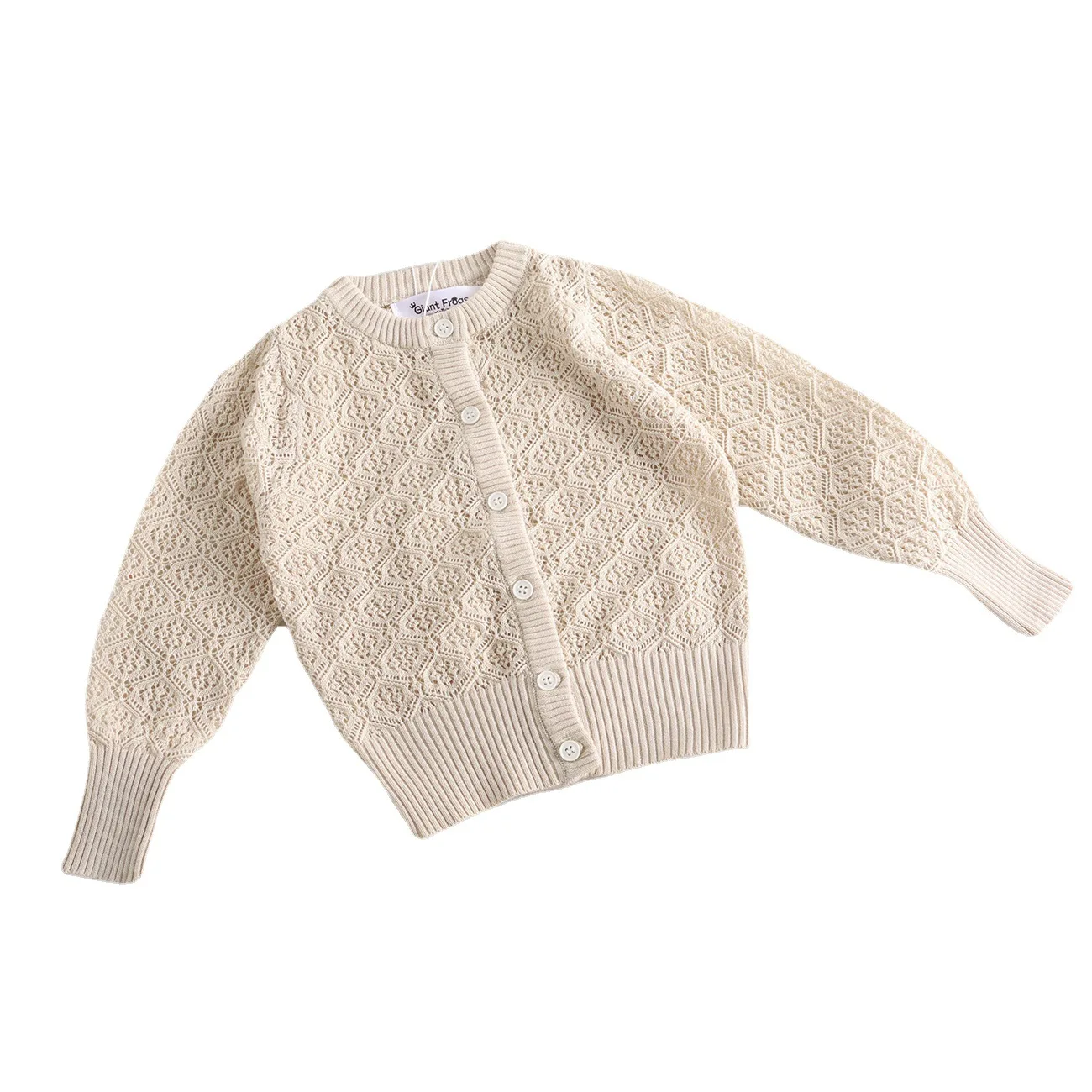 
Kids Clothing 2021 New Spring And Summer Girls Hollow Lace Cardigan Ins Sunscreen Knit Cardigan 