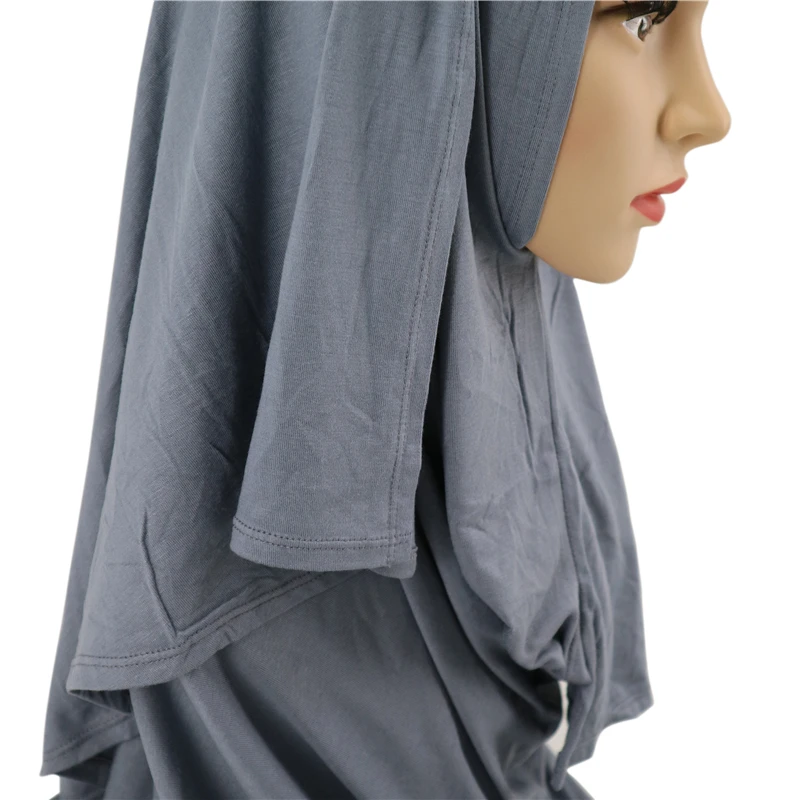 Hot Selling Instant Cotton Jersey Head Scarf Instant One Loops Pleated Cotton Jersey Shawls Muslim Scarves Long Shawl Wraps