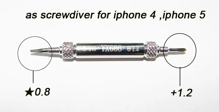 YAXUN YX688-1  Metal Spudger Crowbar Pry Bar Phone Repair Opening Tool With Screwdriver PH1.2 Star 0.8 for IPhone