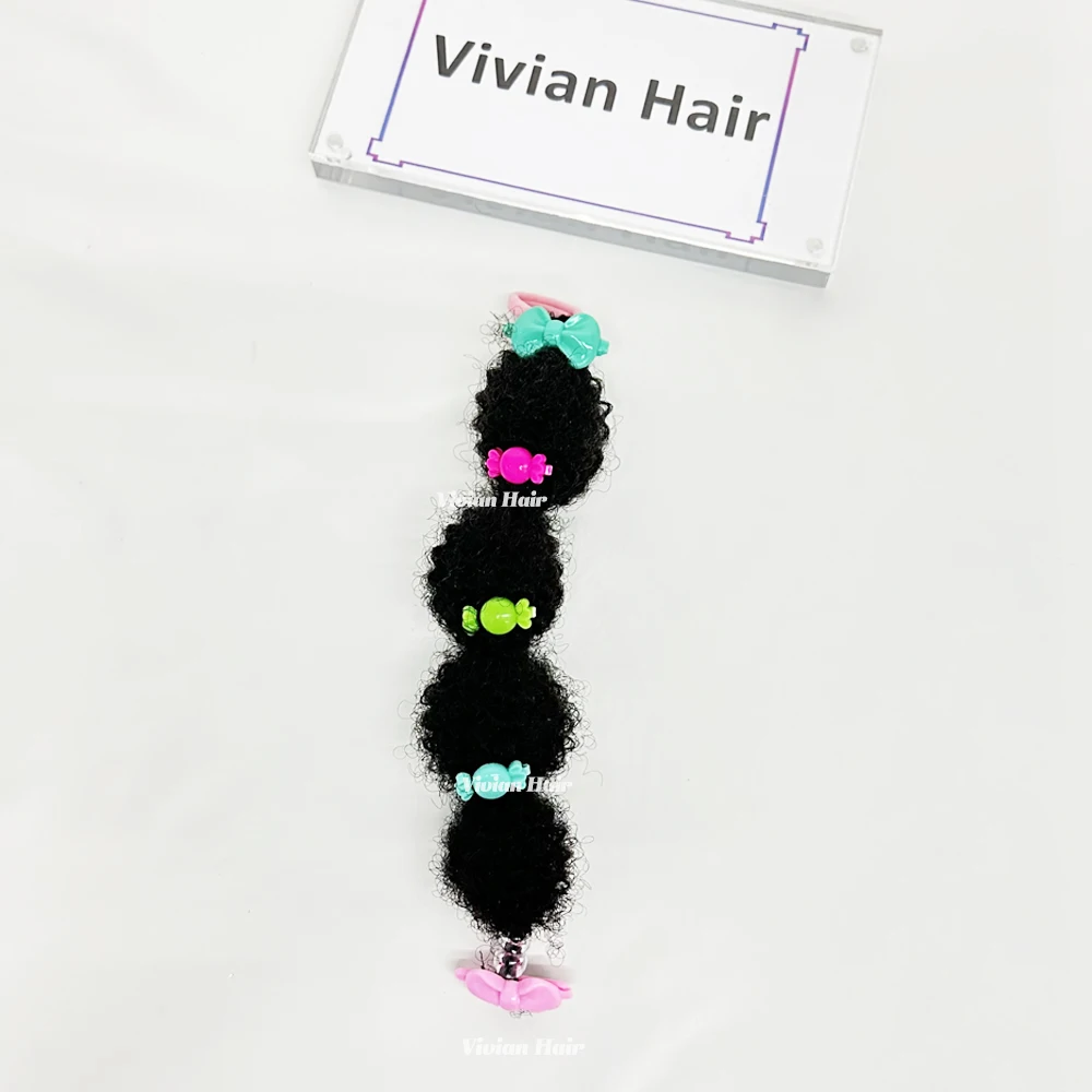 Nature synthetic hair 8 10 12Inch ponytail extension with elastic tie clip claw for litter girls