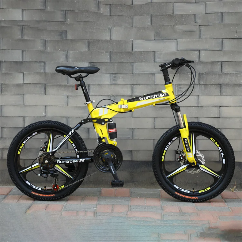 Factory Price 21 Speed Bicicleta 26 Inch Folding Mountain Bike One Wheel Standard Double Disc Bicycle Adult Bikes Unisex Biycles