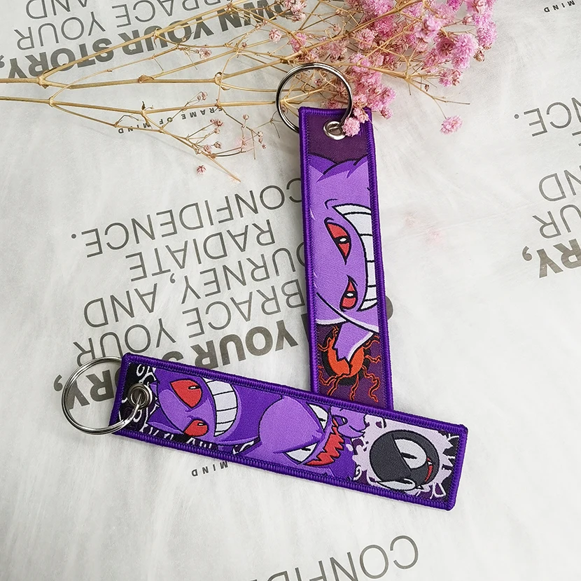 Wholesale Cheap Price Custom Safe Polyester Embroidery Keychain Custom Embroidered Keychain