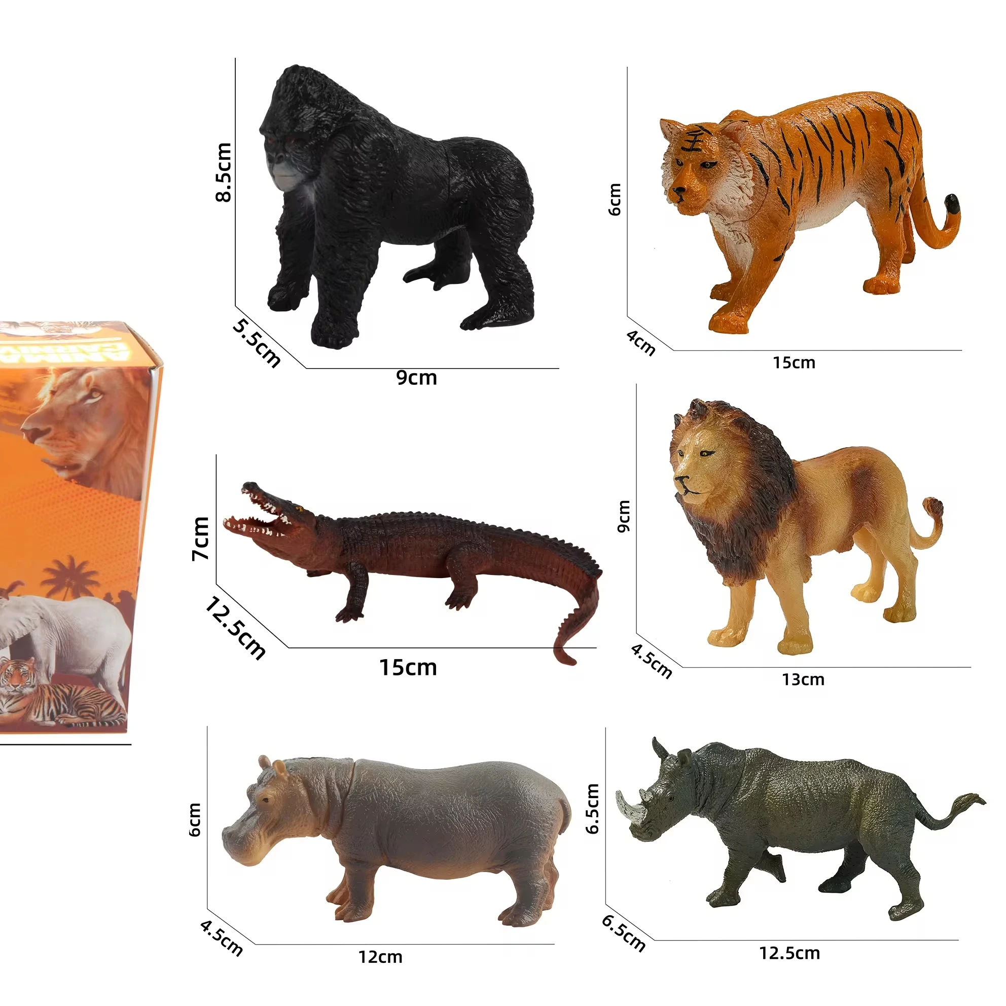 B101 High end color box Customized wholesale animal dolls elephant model zoo wild African male baby simulation toy direct deal
