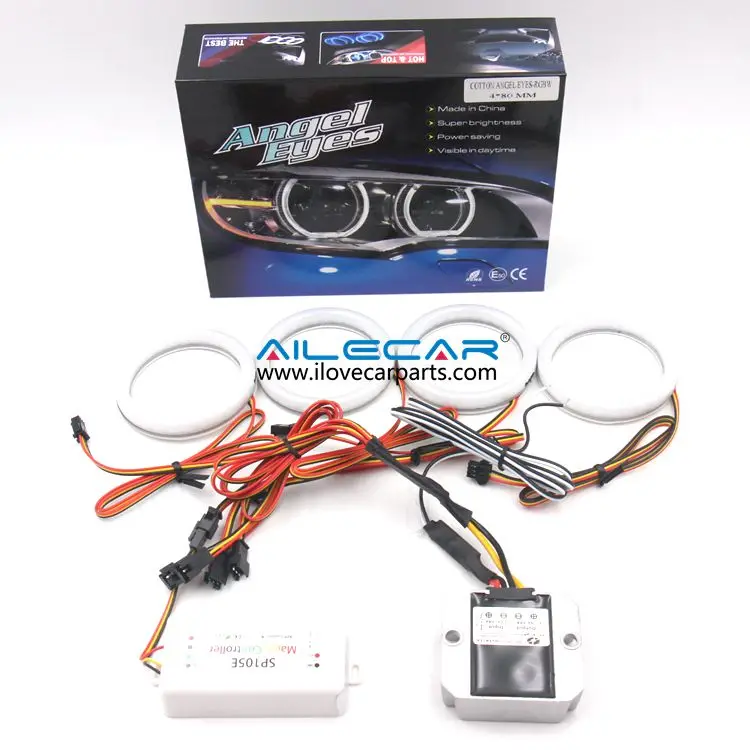 Cotton led angel eyes RGBW chasing SK6812 controlled by blue tooth 80mm 4 outputs flowing colorful halos rings